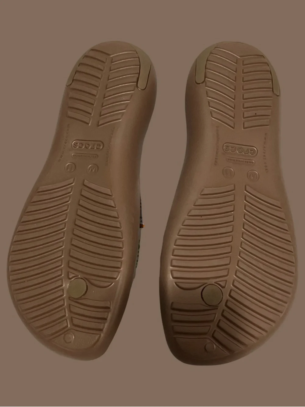 CROCS Bronze Brown Thong Sandals - Picture 2 of 2